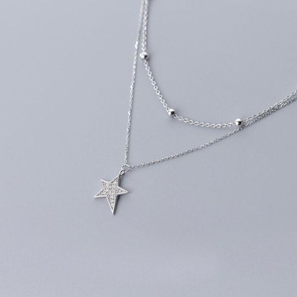 sterling silver cz star beads 2 layers choker necklace women jewelry a2866 chokers, Golden;silver
sterling silver cz star beads 2 layers choker necklace women jewelry a2866 chokers, Golden;silver