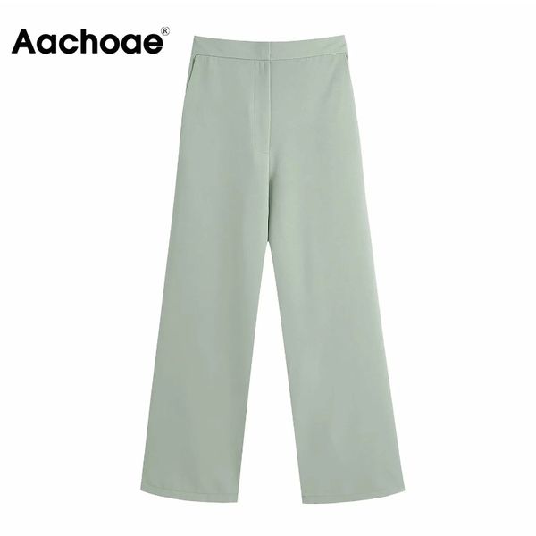 women high waist solid casual long office wear loose straight trousers zipper fly elegant ladies green pants 210413, Black;white
women high waist solid casual long office wear loose straight trousers zipper fly elegant ladies green pants 210413, Black;white