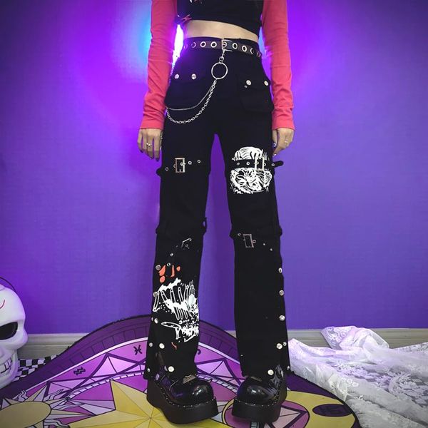 women's pants & capris spring autumn streetwear harajuku punk gothic girl black fashion print high waist slim y2k, Black;white
women's pants & capris spring autumn streetwear harajuku punk gothic girl black fashion print high waist slim y2k, Black;white