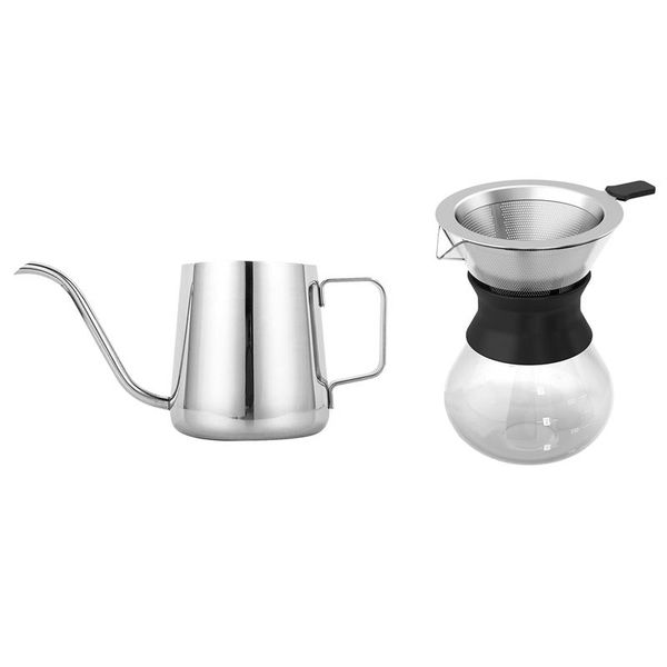 coffee pots 2 pcs pot: 1 with paperless filter and carafe dripper pot & long narrow spout 304 stainless s
coffee pots 2 pcs pot: 1 with paperless filter and carafe dripper pot & long narrow spout 304 stainless s
