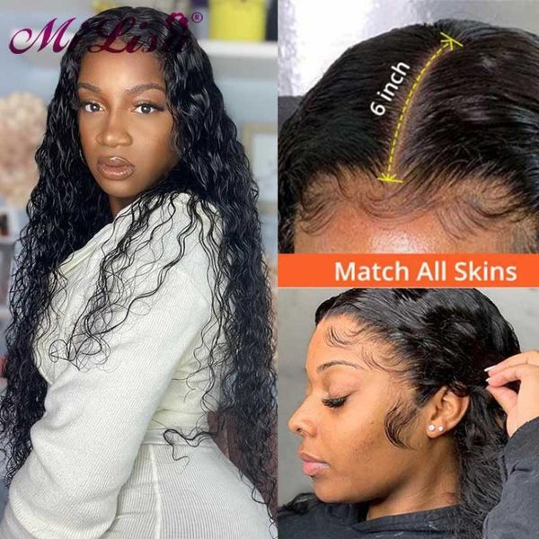 lace wigs water wave deep part frontal wig 150% curly human hair for women mi lisa preplucked natural, Black;brown
lace wigs water wave deep part frontal wig 150% curly human hair for women mi lisa preplucked natural, Black;brown