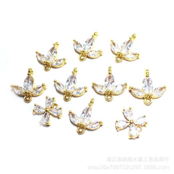 diy accessories clover real zircon hand set gold-plated earrings pendant clothing production link materials, Black
diy accessories clover real zircon hand set gold-plated earrings pendant clothing production link materials, Black