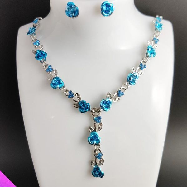 earrings & necklace beautiful rose flower set girl lady sweet romantic jewelry gift 2021 summer 4 colors, Silver
earrings & necklace beautiful rose flower set girl lady sweet romantic jewelry gift 2021 summer 4 colors, Silver