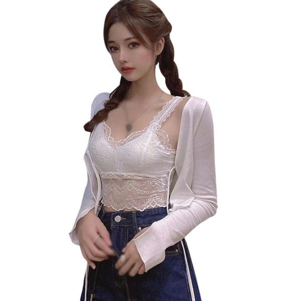 women's knits & tees long-sleeve t-shirt inner wear thin section early autumn sweet lace knitted cardigan, White
women's knits & tees long-sleeve t-shirt inner wear thin section early autumn sweet lace knitted cardigan, White
