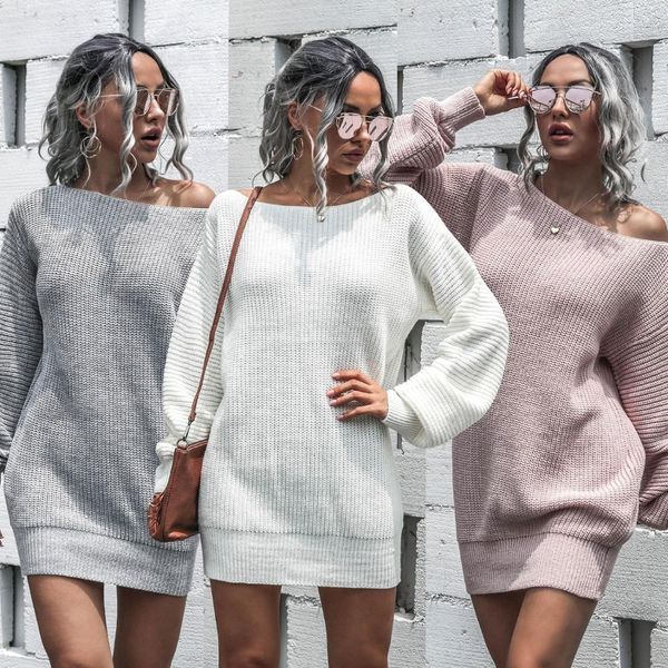 everafter off shoulder knitted dress women solid long sleeve loose casual dress streetwear autumn winter nightclub dresses, Black;gray
everafter off shoulder knitted dress women solid long sleeve loose casual dress streetwear autumn winter nightclub dresses, Black;gray