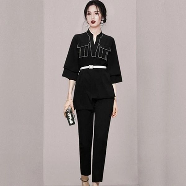 women's two piece pants temperament set for women autumn fashion designer diamonds + korean simple pencil ladies office suit, White
women's two piece pants temperament set for women autumn fashion designer diamonds + korean simple pencil ladies office suit, White