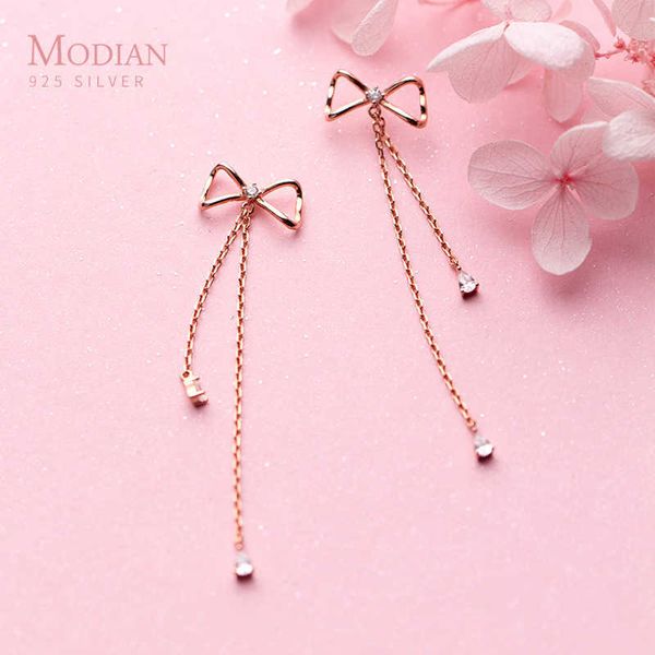 simple rose gold color bowknot long tassel swing drop earrings for women sterling silver 925 dangle earring charm jewelry 210707
simple rose gold color bowknot long tassel swing drop earrings for women sterling silver 925 dangle earring charm jewelry 210707