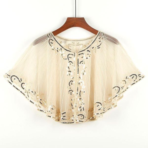 scarves 1920s shawl wraps sequin beaded evening cape bridal bolero flapper cover up round neck sequins for summer gauze 7038, Blue;gray
scarves 1920s shawl wraps sequin beaded evening cape bridal bolero flapper cover up round neck sequins for summer gauze 7038, Blue;gray