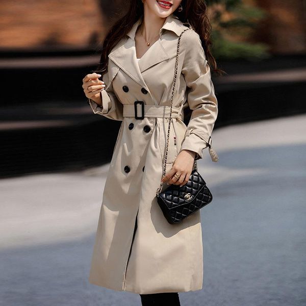 women's trench coats brand women coat long double-breasted belt blue khaki lady windbreak clothes autumn spring outerwear quality, Tan;black
women's trench coats brand women coat long double-breasted belt blue khaki lady windbreak clothes autumn spring outerwear quality, Tan;black