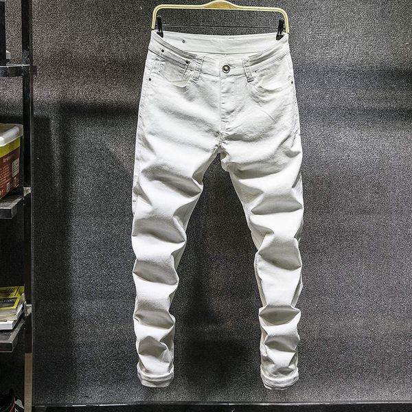 mens fashion pure color jeans breathable casual pants soft and comfortable slim elastic fabric simple menfolk trousers, Blue
mens fashion pure color jeans breathable casual pants soft and comfortable slim elastic fabric simple menfolk trousers, Blue