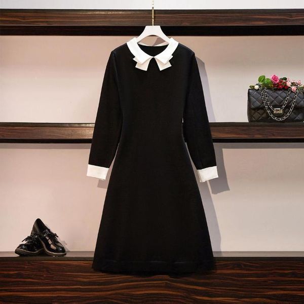 casual dresses 4xl plus size knitted sweater for women butterfly collar wool dress korean winter long sleeve elegant vestidos, Black;gray
casual dresses 4xl plus size knitted sweater for women butterfly collar wool dress korean winter long sleeve elegant vestidos, Black;gray