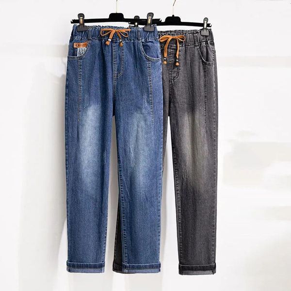 women's jeans autumn 2021 loose harem pants female high waist elastic denim casual cowboy trousers, Blue
women's jeans autumn 2021 loose harem pants female high waist elastic denim casual cowboy trousers, Blue