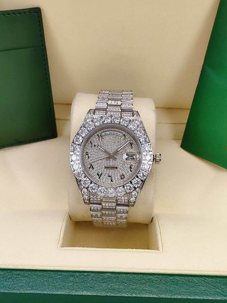 2021 mens watch shinning diamond iced out watches 43mm full stainless steel men automatic movement mechanical wristwatch sports man wristwat, Slivery;brown
2021 mens watch shinning diamond iced out watches 43mm full stainless steel men automatic movement mechanical wristwatch sports man wristwat, Slivery;brown