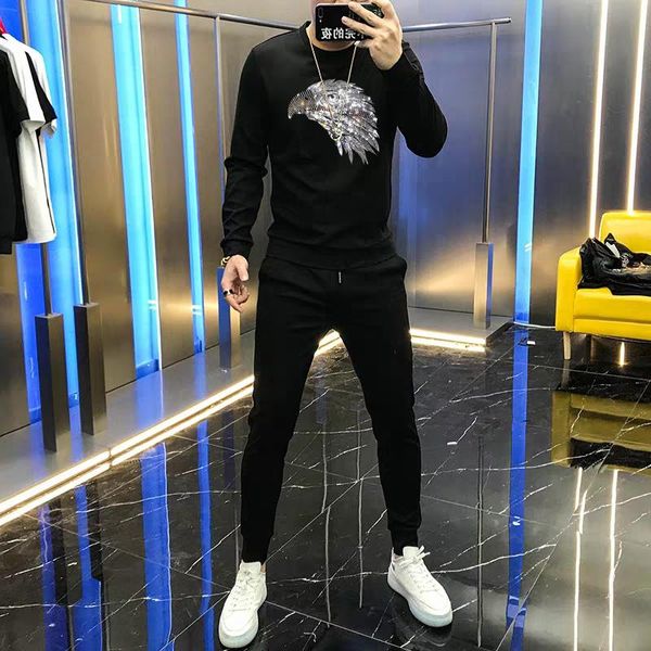 men's tracksuits brand loose pullover diamond luxury design cartoon pattern personality tracksuit sets men autumn winter, Gray
men's tracksuits brand loose pullover diamond luxury design cartoon pattern personality tracksuit sets men autumn winter, Gray