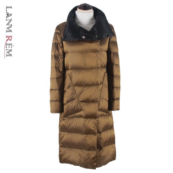 women's mid length warm down jackets winter turn-down collar double covered button long-sleeved winter coat famale 210507, Black
women's mid length warm down jackets winter turn-down collar double covered button long-sleeved winter coat famale 210507, Black