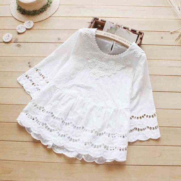 women sweet casual hollow out three quarter sleeved crochet lace cotton white female princess shirt blouses mori girl u473
women sweet casual hollow out three quarter sleeved crochet lace cotton white female princess shirt blouses mori girl u473