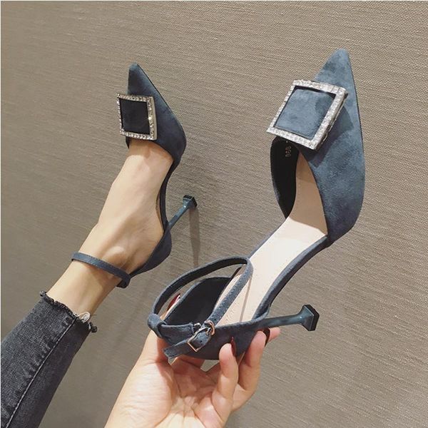 dress shoes elegant rhinestone high heels women pumps flock pointed toe wedding suede buckle crystal party 6/8cm heel, Black
dress shoes elegant rhinestone high heels women pumps flock pointed toe wedding suede buckle crystal party 6/8cm heel, Black