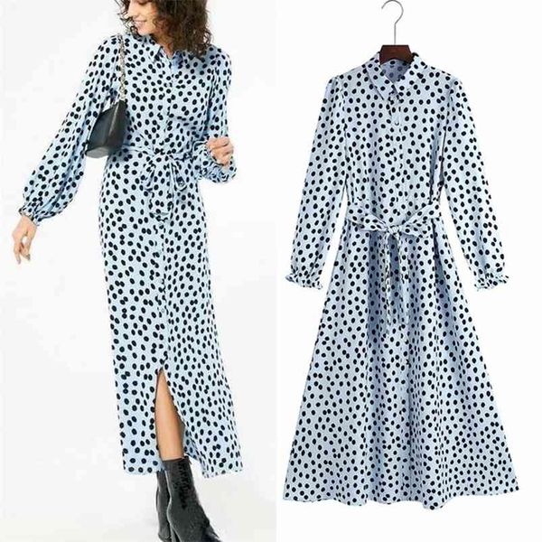 women summer vintage dot shirts dress za long sleeve sashes bow tie casual female elegant mid-calf dresses vestidos mujer 210513, Black;gray
women summer vintage dot shirts dress za long sleeve sashes bow tie casual female elegant mid-calf dresses vestidos mujer 210513, Black;gray