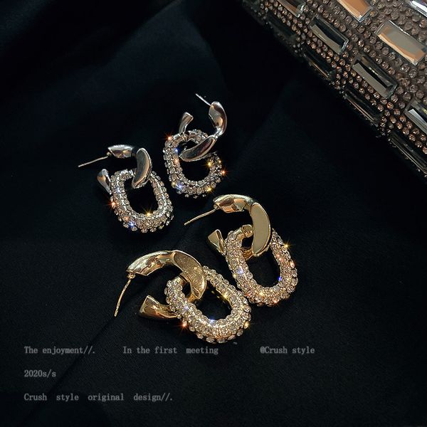 925 silver needle chain splicing exaggerated design fashion temperament simple personality net red earrings
925 silver needle chain splicing exaggerated design fashion temperament simple personality net red earrings
