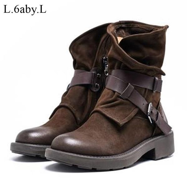 boots women winter short thick heel and bottom retro motorcycle genuine leather casual belt buckle khaki size 34- 42, Black
boots women winter short thick heel and bottom retro motorcycle genuine leather casual belt buckle khaki size 34- 42, Black