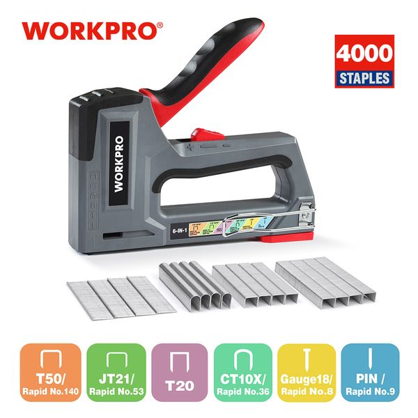 workpro 6-in-1 heavy duty staple gun for fixing material manual nail gun wth two power options for diy home decor
workpro 6-in-1 heavy duty staple gun for fixing material manual nail gun wth two power options for diy home decor