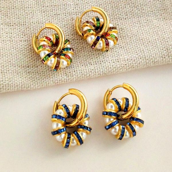hoop & huggie flatfoosie colorful crystal pearl stainless steel earrings for women golden circle geometric boho fashion jewelry, Golden;silver
hoop & huggie flatfoosie colorful crystal pearl stainless steel earrings for women golden circle geometric boho fashion jewelry, Golden;silver