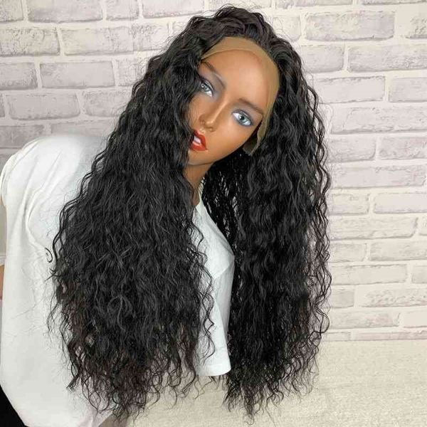 long new pre female chemical fiber headset small curly swiss lace wig, Black
long new pre female chemical fiber headset small curly swiss lace wig, Black