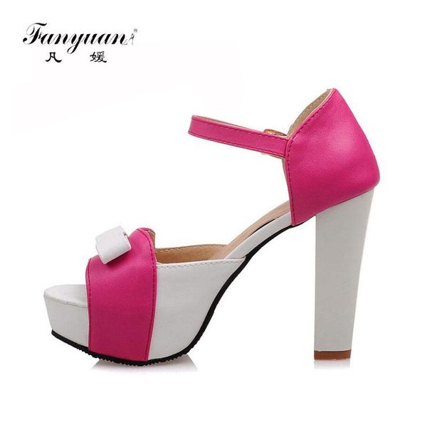 fanyuan sweet shoes women sandals mixed colors thick platform thin high heels bow ankle strap female plus size green dress, Black
fanyuan sweet shoes women sandals mixed colors thick platform thin high heels bow ankle strap female plus size green dress, Black