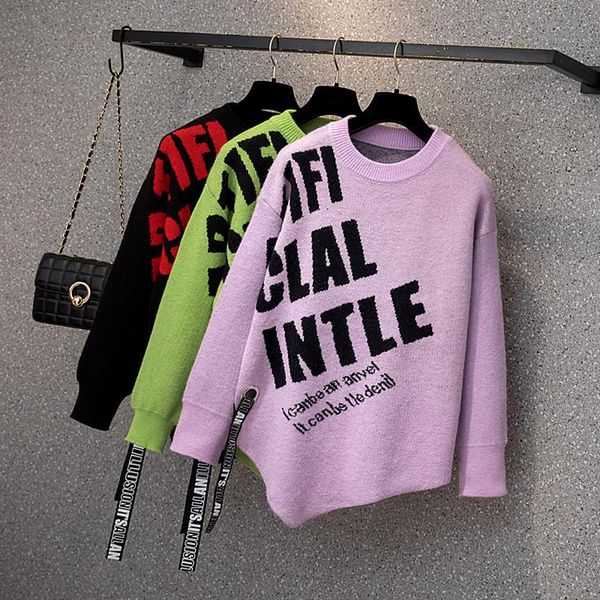 women's sweaters women autumn winter casual oversize long sleeve irregular letters ribbons young ladies pullovers knitting outwear ns88, White;black
women's sweaters women autumn winter casual oversize long sleeve irregular letters ribbons young ladies pullovers knitting outwear ns88, White;black