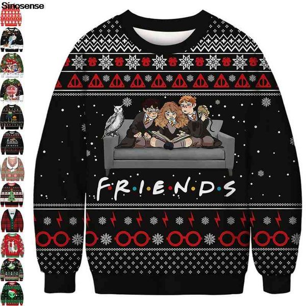 men women ugly sweater pullover autumn crewneck holiday party xmas sweatshirt 3d funny printed christmas jumpers, Black
men women ugly sweater pullover autumn crewneck holiday party xmas sweatshirt 3d funny printed christmas jumpers, Black
