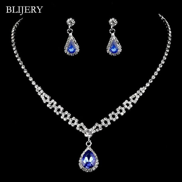 earrings & necklace blijery royal blue teardrop crystal bridal jewelry sets silver color set for women wedding engagement
earrings & necklace blijery royal blue teardrop crystal bridal jewelry sets silver color set for women wedding engagement