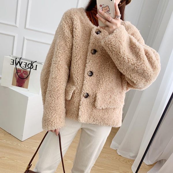 women's fur & faux 2021 women winter fashion genuine lamb warm jackets female real sheep shearling coats ladies short o-neck outwear a4, Black
women's fur & faux 2021 women winter fashion genuine lamb warm jackets female real sheep shearling coats ladies short o-neck outwear a4, Black