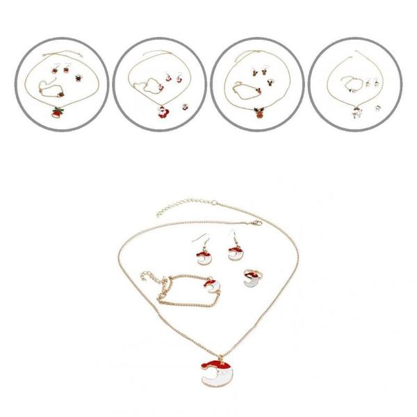 earrings & necklace unique alloy red christmas hat moon pendant jewelry set accessory, Silver
earrings & necklace unique alloy red christmas hat moon pendant jewelry set accessory, Silver