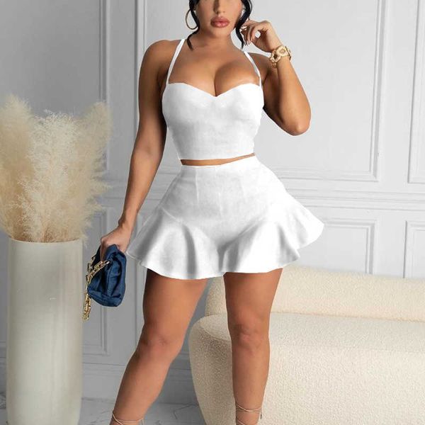 two piece summer sweet suits spaghetti strap crop & mini skirt set 210702, White
two piece summer sweet suits spaghetti strap crop & mini skirt set 210702, White