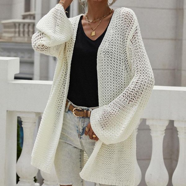 women's knits & tees women's casual loose knit sweater cardigan solid color long sleeve hollow out knitwear autumn winter vintage 9, White
women's knits & tees women's casual loose knit sweater cardigan solid color long sleeve hollow out knitwear autumn winter vintage 9, White