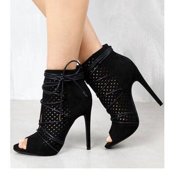 dress shoes hollow suede cross tied pumps ankle lace up pointed toe thin high heels female fashion stiletto spring autume, Black
dress shoes hollow suede cross tied pumps ankle lace up pointed toe thin high heels female fashion stiletto spring autume, Black