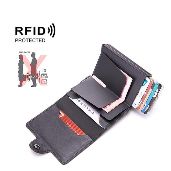 card holders rfid business wallet double aluminium box pu leather automatic up antimagnetic metal credit id holder, Brown;gray
card holders rfid business wallet double aluminium box pu leather automatic up antimagnetic metal credit id holder, Brown;gray