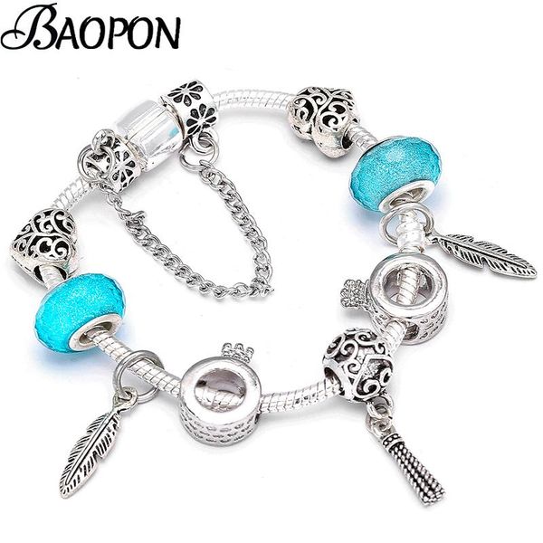 charm bracelets blue crown with feather beads original brand bracelet & bangles for women christmas jewelry gift drop, Golden;silver
charm bracelets blue crown with feather beads original brand bracelet & bangles for women christmas jewelry gift drop, Golden;silver