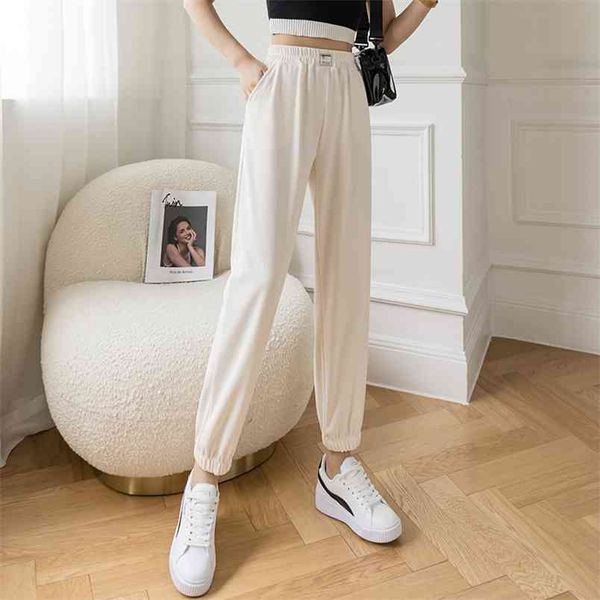 fashion slacks women's loose summer pants soft ice silk women high waisted trousers thin knitted pants woman 210507, Black;white
fashion slacks women's loose summer pants soft ice silk women high waisted trousers thin knitted pants woman 210507, Black;white