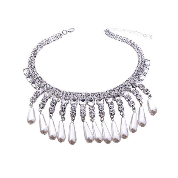 chokers multilayer rhinestone pearl tassel necklace for women 2021 trend clavicle chain girl party jewelry birthday gift a376, Golden;silver
chokers multilayer rhinestone pearl tassel necklace for women 2021 trend clavicle chain girl party jewelry birthday gift a376, Golden;silver