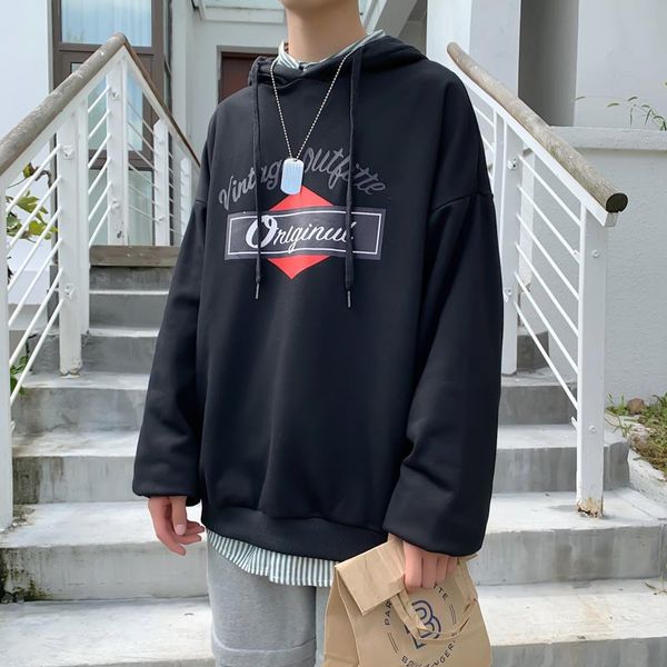 men's hoodies & sweatshirts vintage letter printing hooded sweatshirt emo aesthetic y2k couple oversized fashion streetwear high stree, Black
men's hoodies & sweatshirts vintage letter printing hooded sweatshirt emo aesthetic y2k couple oversized fashion streetwear high stree, Black