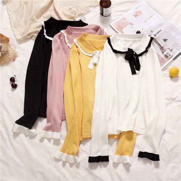 sweater sweaters women kawaii bow ruffled collar sleeve casual sweet pink girls simple school soft comfortable chic womens pullover new, White;black
sweater sweaters women kawaii bow ruffled collar sleeve casual sweet pink girls simple school soft comfortable chic womens pullover new, White;black