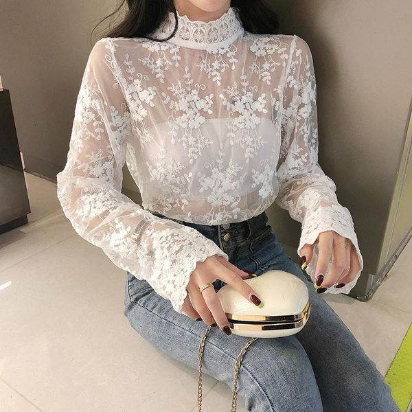 women's blouses & shirts womens solid long sleeve chiffon korean ladies turtleneck embroidery casual butterfly blusas mujer, White
women's blouses & shirts womens solid long sleeve chiffon korean ladies turtleneck embroidery casual butterfly blusas mujer, White