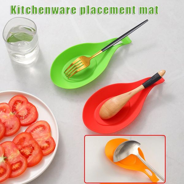 mats & pads large silicone spoon rest non-slip slope design counter spatula tableware holder soft safe easy to clean material l66
mats & pads large silicone spoon rest non-slip slope design counter spatula tableware holder soft safe easy to clean material l66
