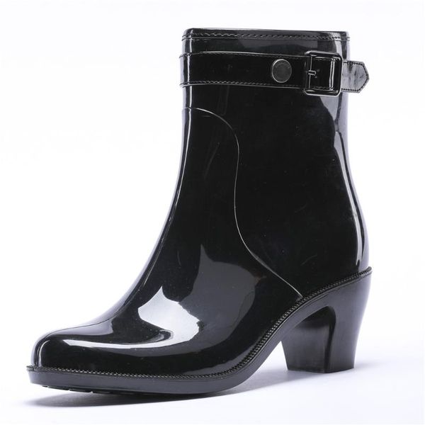 boots 30-326 tongpu high heel women's fully waterproof rain with side buckle, Black
boots 30-326 tongpu high heel women's fully waterproof rain with side buckle, Black