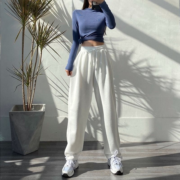 korean style sweatpants women fashion spring 2021 white joggers women solid high waist streetwear casual trousers, Black;white
korean style sweatpants women fashion spring 2021 white joggers women solid high waist streetwear casual trousers, Black;white