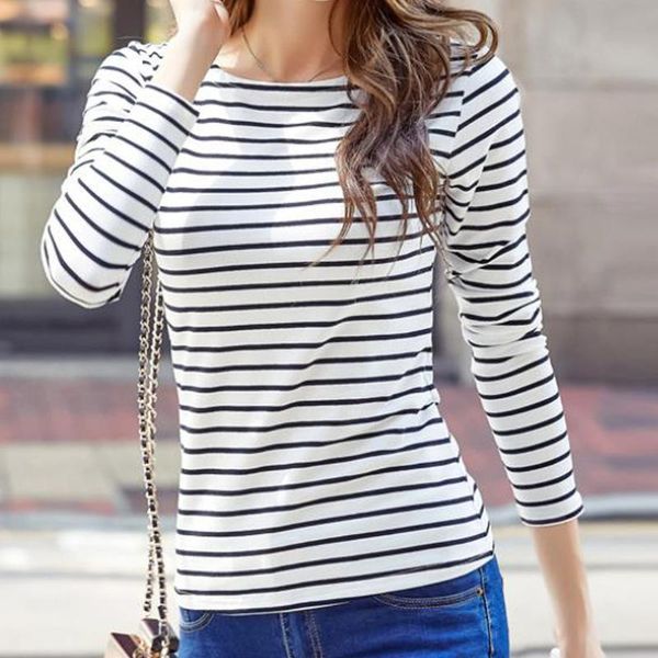 women's t-shirt black white striped t-shirts 2021 spring autumn long sleeve o-neck female casual korean clothes streetwear tees
women's t-shirt black white striped t-shirts 2021 spring autumn long sleeve o-neck female casual korean clothes streetwear tees