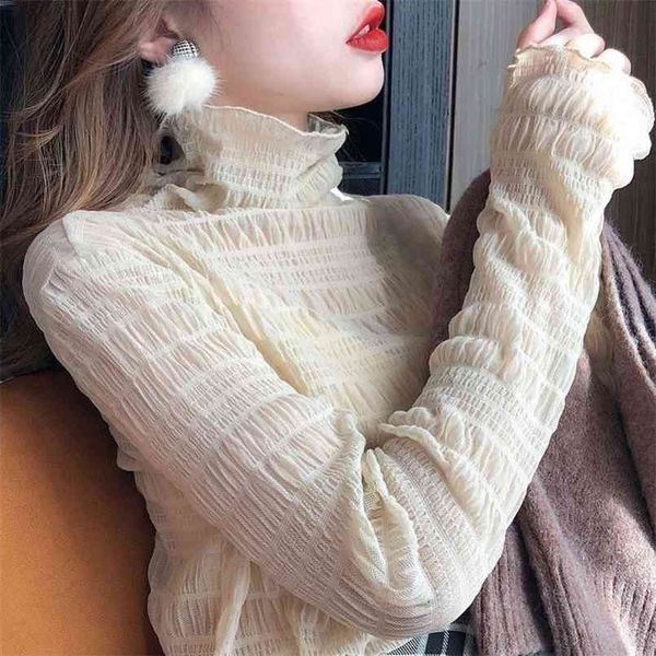 autumn winter women blouse shirt korean style design sense half-collar lace mesh bottoming pleated retro clothes 210730, White
autumn winter women blouse shirt korean style design sense half-collar lace mesh bottoming pleated retro clothes 210730, White
