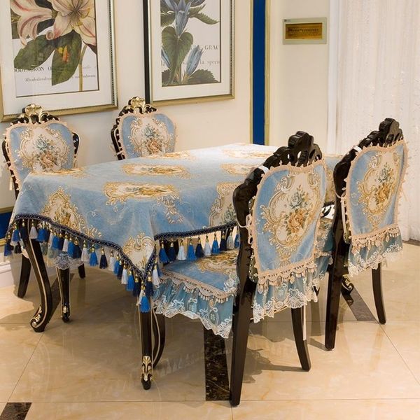 table cloth blue silk jacquard embroidered lace tablecloth non-slip chair cover wedding party advanced european brussels decor
table cloth blue silk jacquard embroidered lace tablecloth non-slip chair cover wedding party advanced european brussels decor