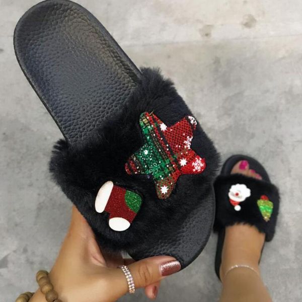 women flurry slippers fashion christmas flats shoes ladies non-slip home outdoor footwear 2021 winter cute slip on zy47, Black
women flurry slippers fashion christmas flats shoes ladies non-slip home outdoor footwear 2021 winter cute slip on zy47, Black